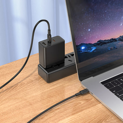 Cablu Date si Incarcare USB-C - USB-C Borofone BX111 Feliz, 60W, 1m, Negru