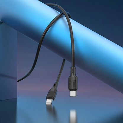 Cablu Date si Incarcare USB-C - USB-C Borofone BX113 Lenny, 60W, 2m, Negru