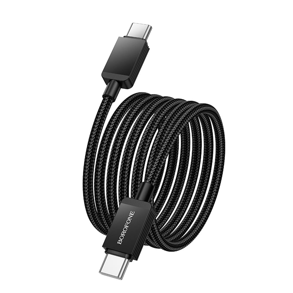 Cablu Date si Incarcare USB-C - USB-C Borofone BX120 Placer, 60W, 1m, Negru