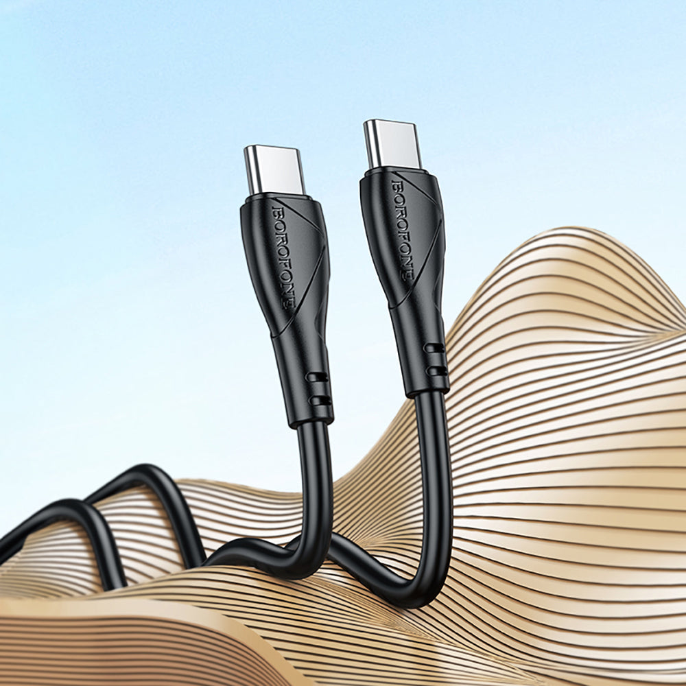Cablu Date si Incarcare USB-C - USB-C Borofone BX121 Energy, 60W, 1m, Negru