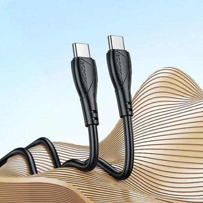 Cablu Date si Incarcare USB-C - USB-C Borofone BX121 Energy, 60W, 1m, Negru