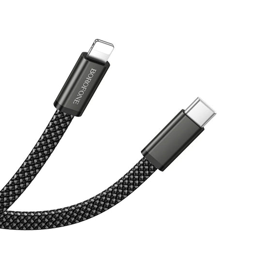 Cablu Date si Incarcare USB-C - USB-C Borofone BX124 Peace, 30W, 1m, Negru