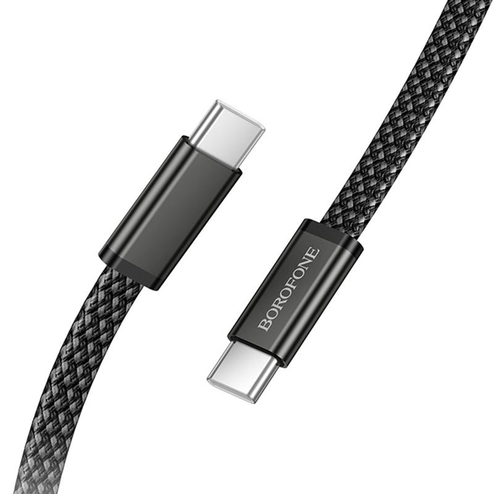 Cablu Date si Incarcare USB-C - USB-C Borofone BX124 Peace, 60W, 1m, Negru