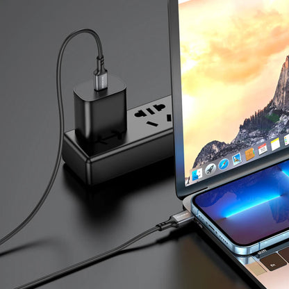 Cablu Date si Incarcare USB-C - USB-C Borofone BX83, 60W, 1m, Negru