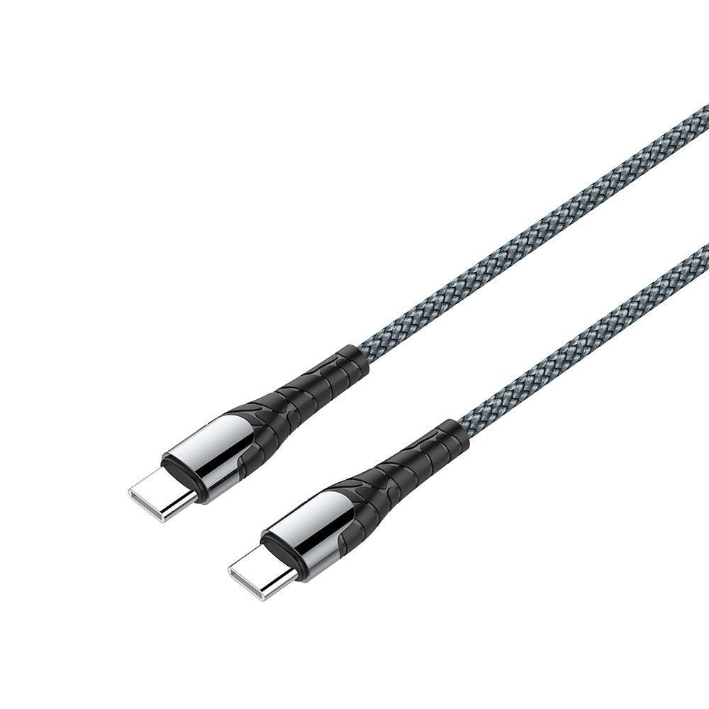 Cablu Date si Incarcare USB-C - USB-C ColorWay CW-CBPDCC040, 65W, 1m, Gri