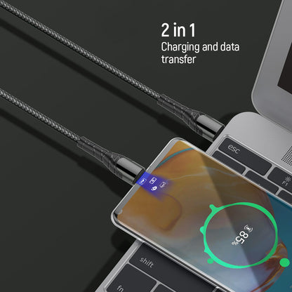 Cablu Date si Incarcare USB-C - USB-C ColorWay CW-CBPDCC040, 65W, 1m, Gri