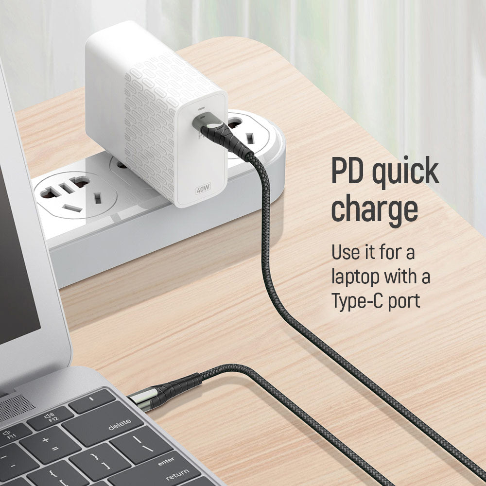 Cablu Date si Incarcare USB-C - USB-C ColorWay CW-CBPDCC040, 65W, 1m, Gri