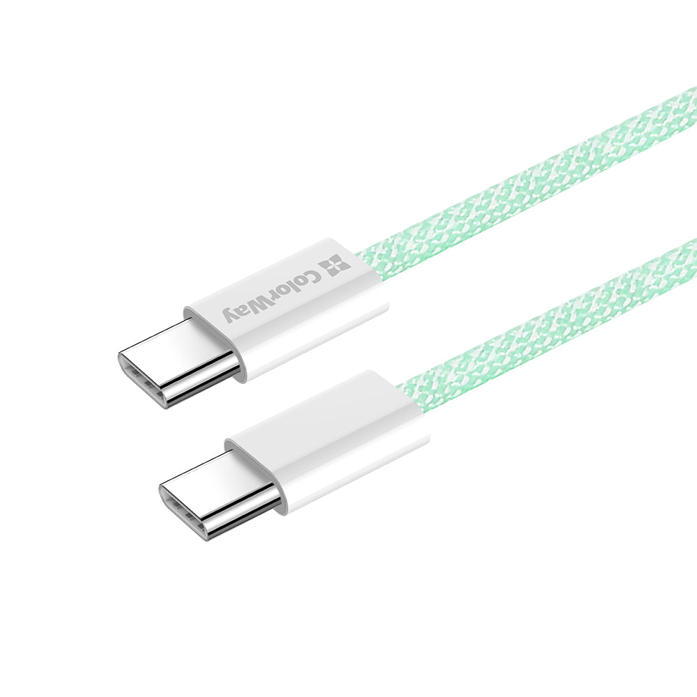 Cablu Date si Incarcare USB-C - USB-C ColorWay CW-CBPDCC061, 60W, 1m, Verde