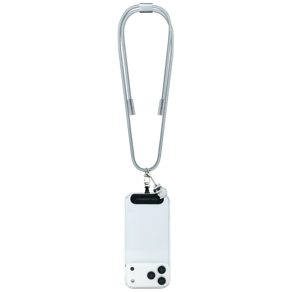 Cablu Date si Incarcare USB-C - USB-C Karl Lagerfeld Choupette Charm, 100W, 1.5m, Gri