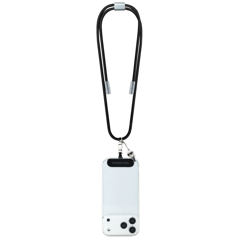 Cablu Date si Incarcare USB-C - USB-C Karl Lagerfeld Ikonik Charm, 100W, 1.5m, Negru