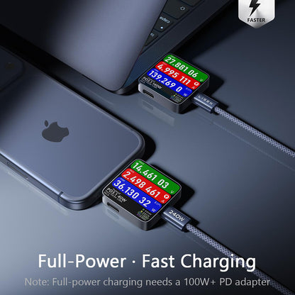 Cablu Date si Incarcare USB-C - USB-C Lisen, 240W, 2m, Set 2 bucati, Bleumarin YL0123070023