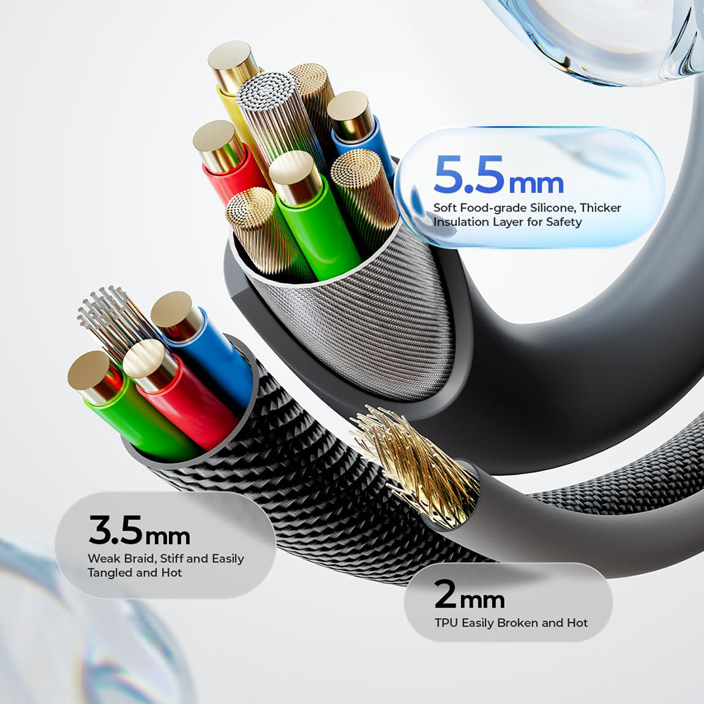 Cablu Date si Incarcare USB-C - USB-C Lisen L115, 100W, 3m, Gri YL0126010031