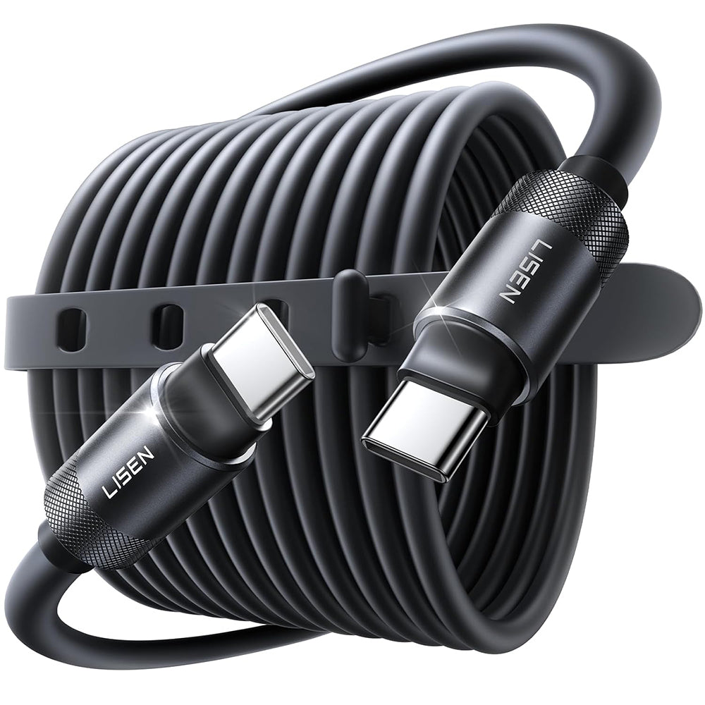 Cablu Date si Incarcare USB-C - USB-C Lisen L115, 100W, 3m, Negru YL0125040001