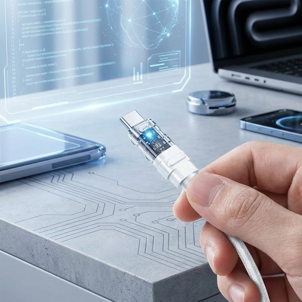 Cablu Date si Incarcare USB-C - USB-C Lito LD05, 60W, 1m, Alb