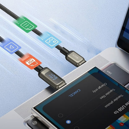 Cablu Date si Incarcare USB-C - USB-C Lito LD15 Display, 60W, 1m, Negru