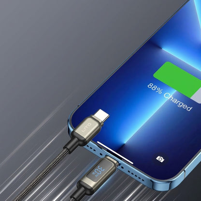 Cablu Date si Incarcare USB-C - USB-C Lito LD15 Display, 60W, 1m, Negru