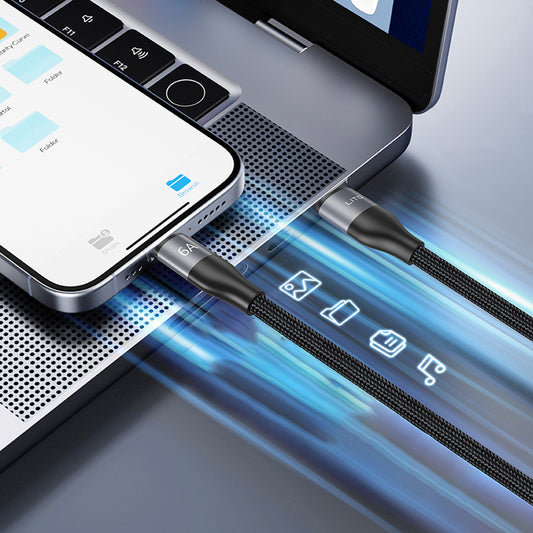 Cablu Date si Incarcare USB-C - USB-C Lito LD25CC, 100W, 2m, Gri