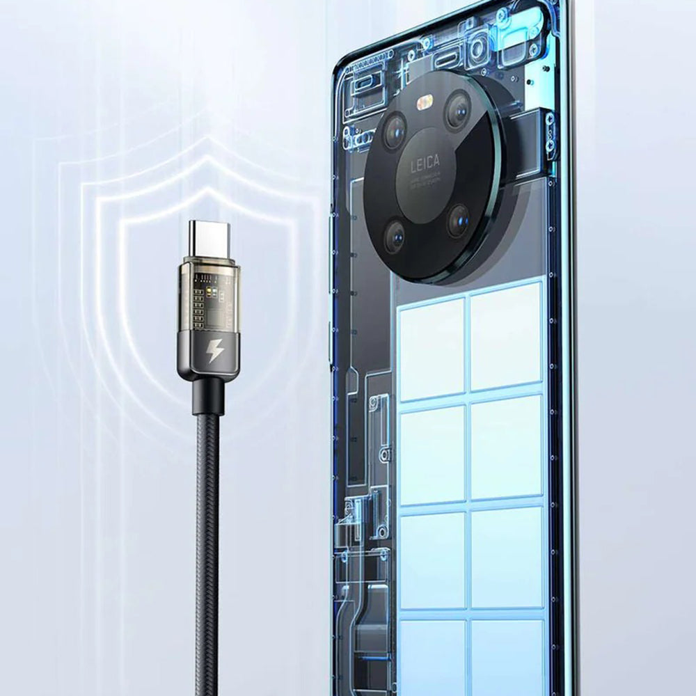 Cablu Date si Incarcare USB-C - USB-C McDodo CA-2840 Auto Power Off, 100W, 1.2m, Negru