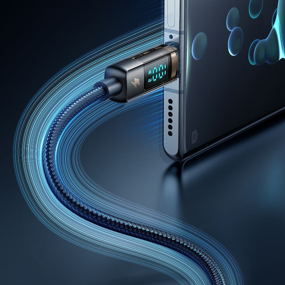 Cablu Date si Incarcare USB-C - USB-C McDodo CA-3610 Display Auto Power Off, 100W, 1.2m, Negru