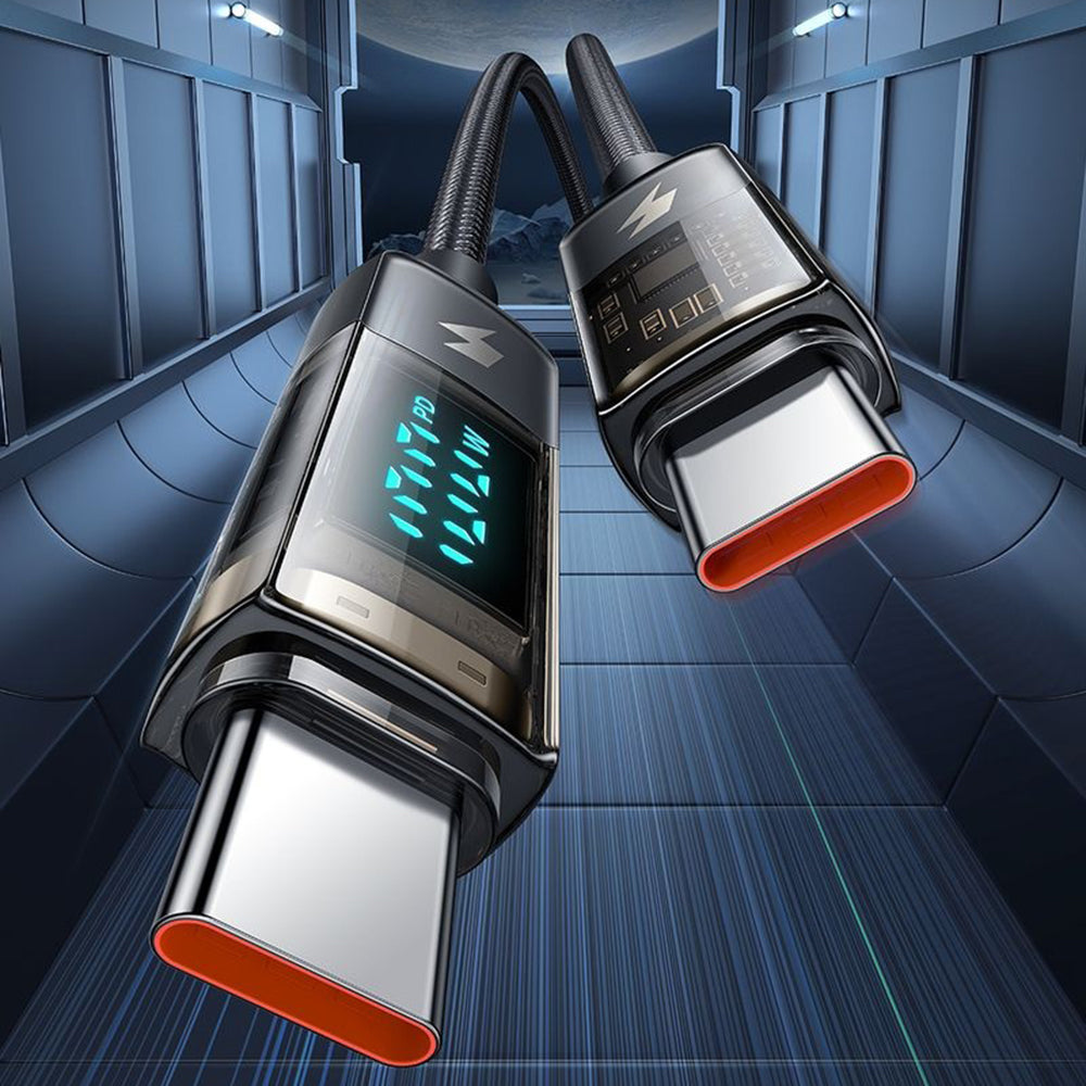 Cablu Date si Incarcare USB-C - USB-C McDodo CA-3610 Display Auto Power Off, 100W, 1.2m, Negru