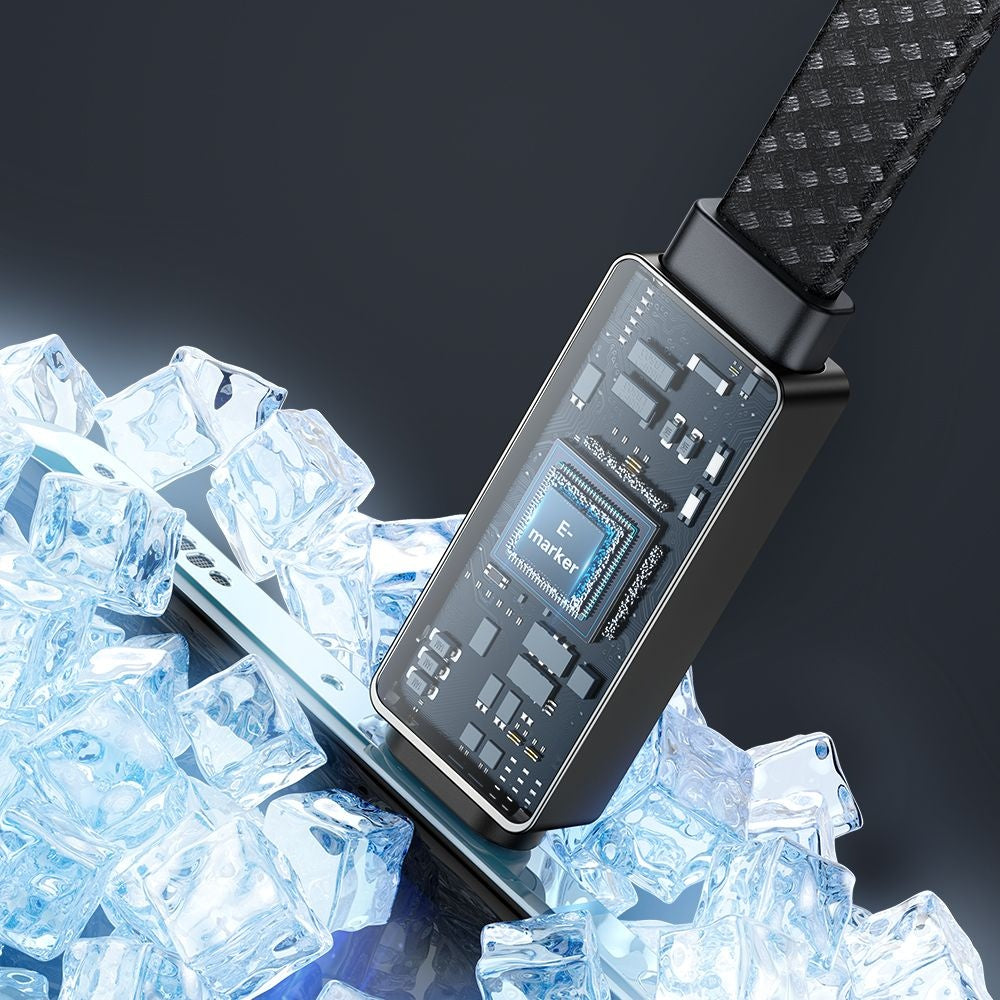 Cablu Date si Incarcare USB-C - USB-C McDodo CA-4470 Rythm Display, 100W, 1.2m, Negru