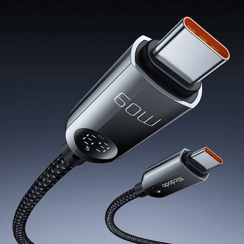 Cablu Date si Incarcare USB-C - USB-C McDodo CA-4780 Display, 60W, 1.2m, Negru