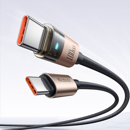 Cablu Date si Incarcare USB-C - USB-C McDodo CA-5581, 100W, 1.2m, Auriu