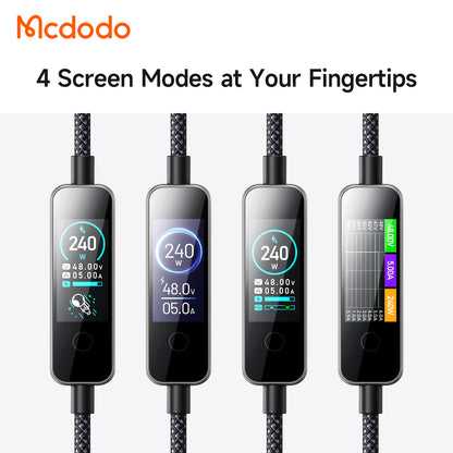 Cablu Date si Incarcare USB-C - USB-C McDodo CA-8750 Display, 240W, 1.2m, Negru