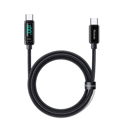 Cablu Date si Incarcare USB-C - USB-C McDodo CA-8820 Display, 100W, 1.2m, Negru