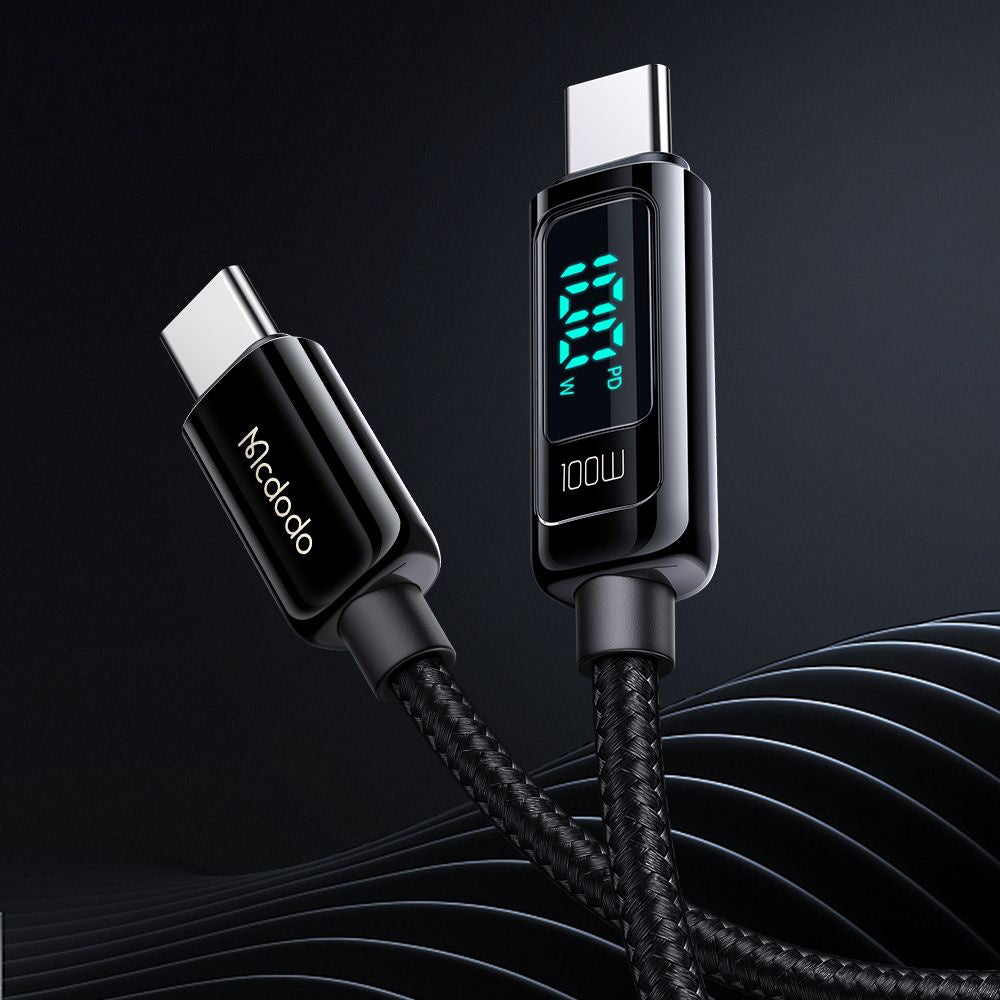 Cablu Date si Incarcare USB-C - USB-C McDodo CA-8820 Display, 100W, 1.2m, Negru
