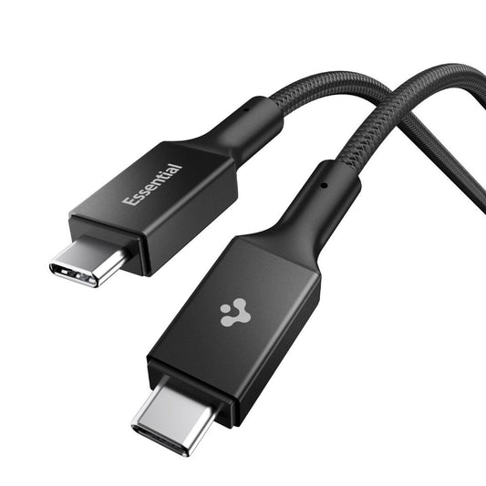 Cablu Date si Incarcare USB-C - USB-C Spigen EB10010CC, 100W, 1m, Negru