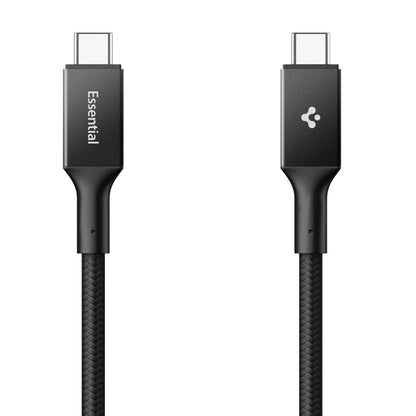 Cablu Date si Incarcare USB-C - USB-C Spigen EB10010CC, 100W, 1m, Negru