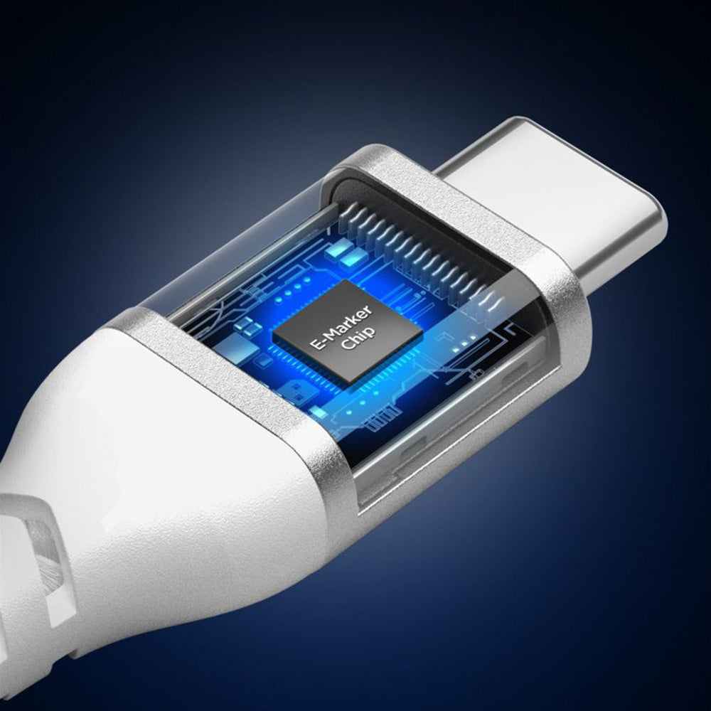 Cablu Date si Incarcare USB-C - USB-C Spigen EB10010CCA, 100W, 1m, Alb ACA11102
