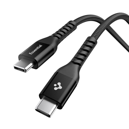 Cablu Date si Incarcare USB-C - USB-C Spigen EB10010CCA, 100W, 1m, Negru ACA11103