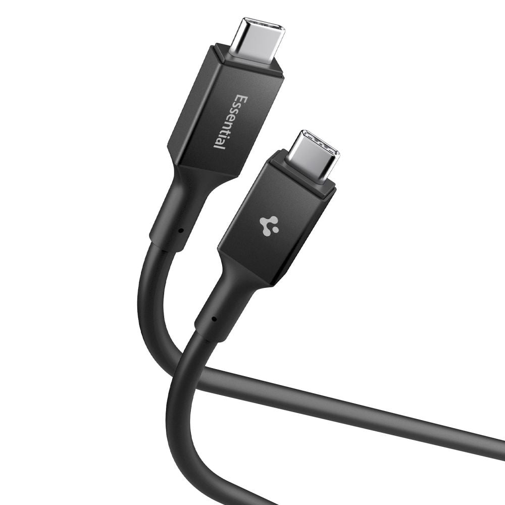 Cablu Date si Incarcare USB-C - USB-C Spigen EB10020CC, 100W, 2m, Negru