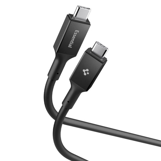 Cablu Date si Incarcare USB-C - USB-C Spigen EB10020CC, 100W, 2m, Negru