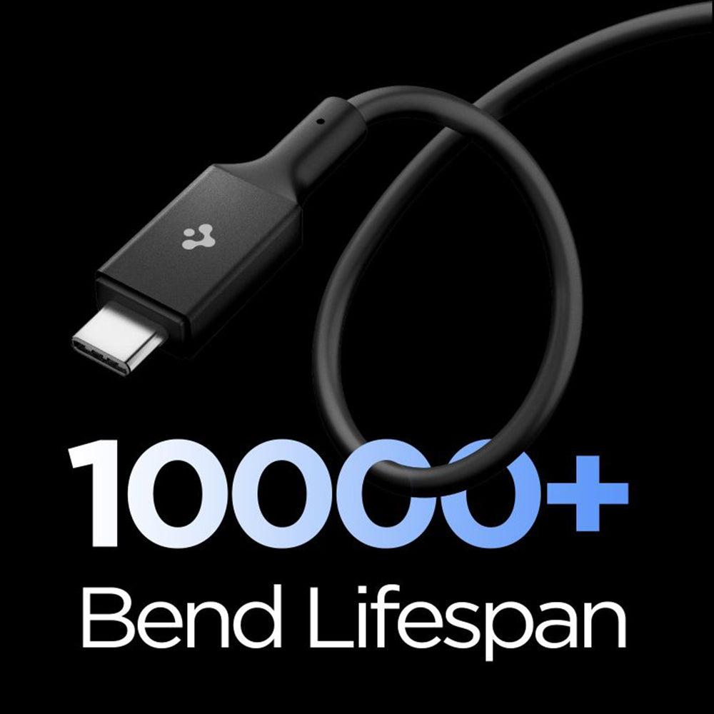 Cablu Date si Incarcare USB-C - USB-C Spigen EB10020CC, 100W, 2m, Negru