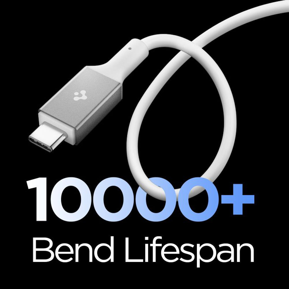 Cablu Date si Incarcare USB-C - USB-C Spigen EB24012CC, 240W, 1.2m, Alb