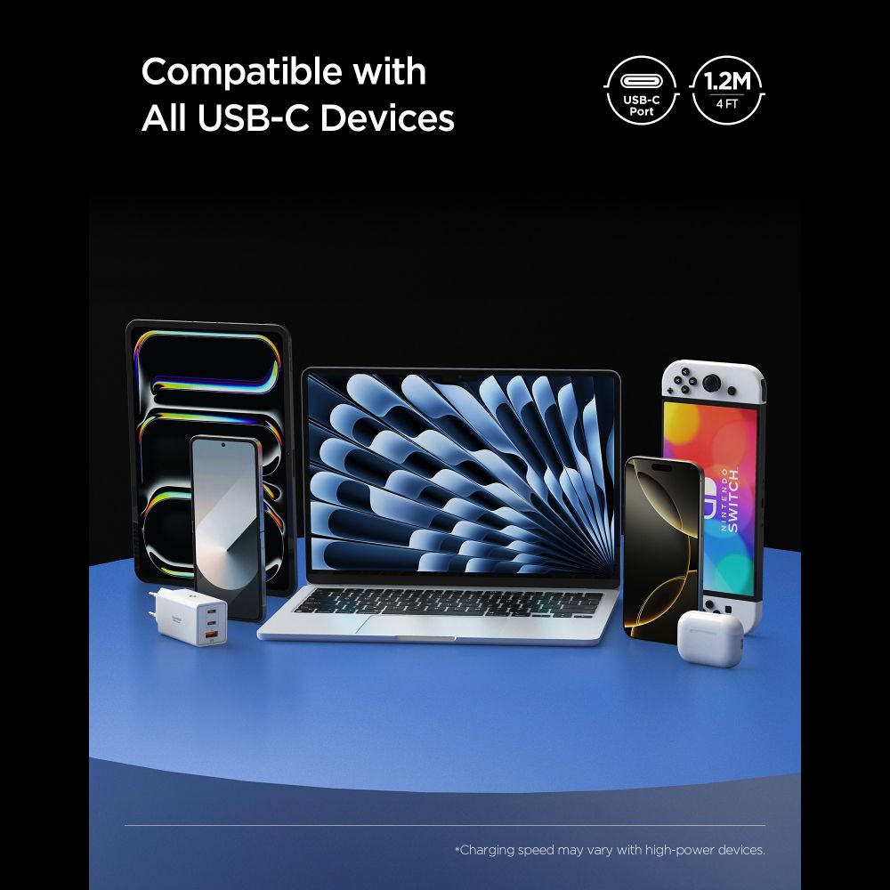 Cablu Date si Incarcare USB-C - USB-C Spigen EB24012CC, 240W, 1.2m, Negru ACA09461