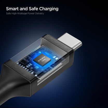 Cablu Date si Incarcare USB-C - USB-C Spigen EB24012CC, 240W, 1.2m, Negru ACA09461