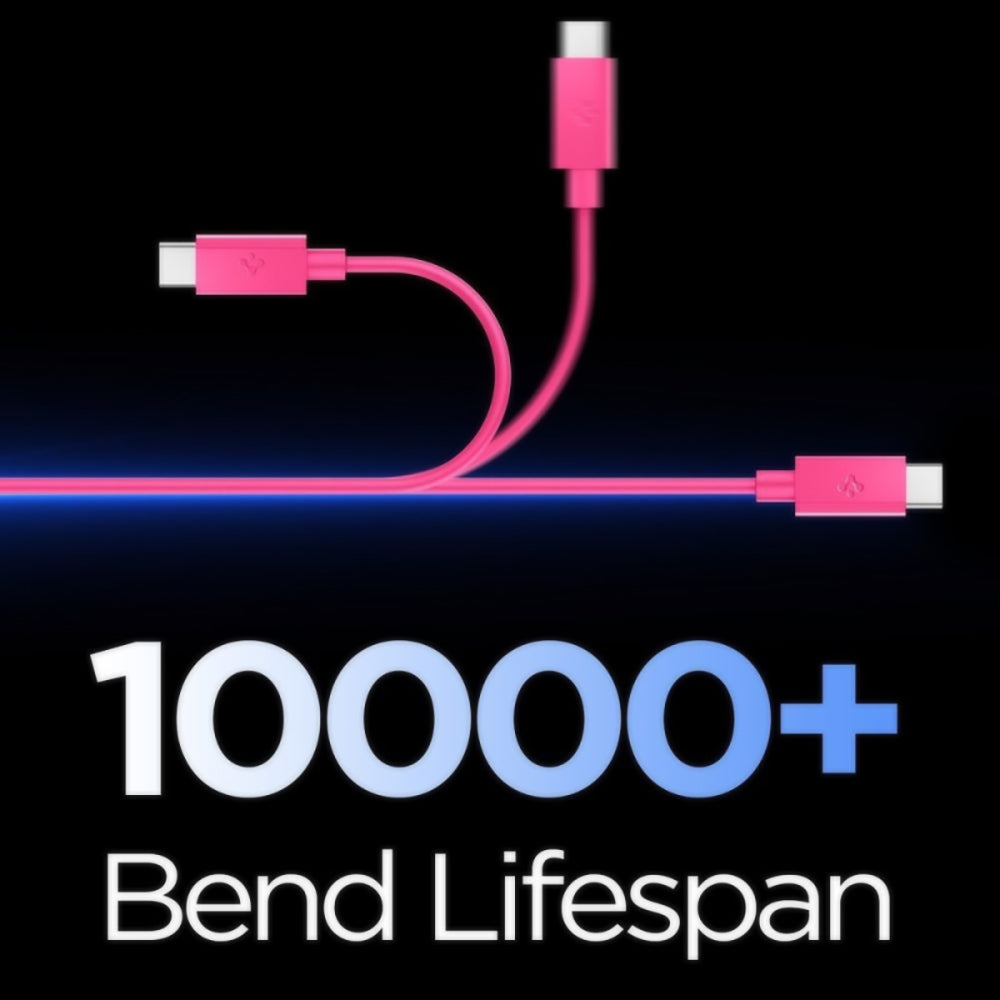Cablu Date si Incarcare USB-C - USB-C Spigen EB6010CC, 60W, 1m, Roz ACA10414