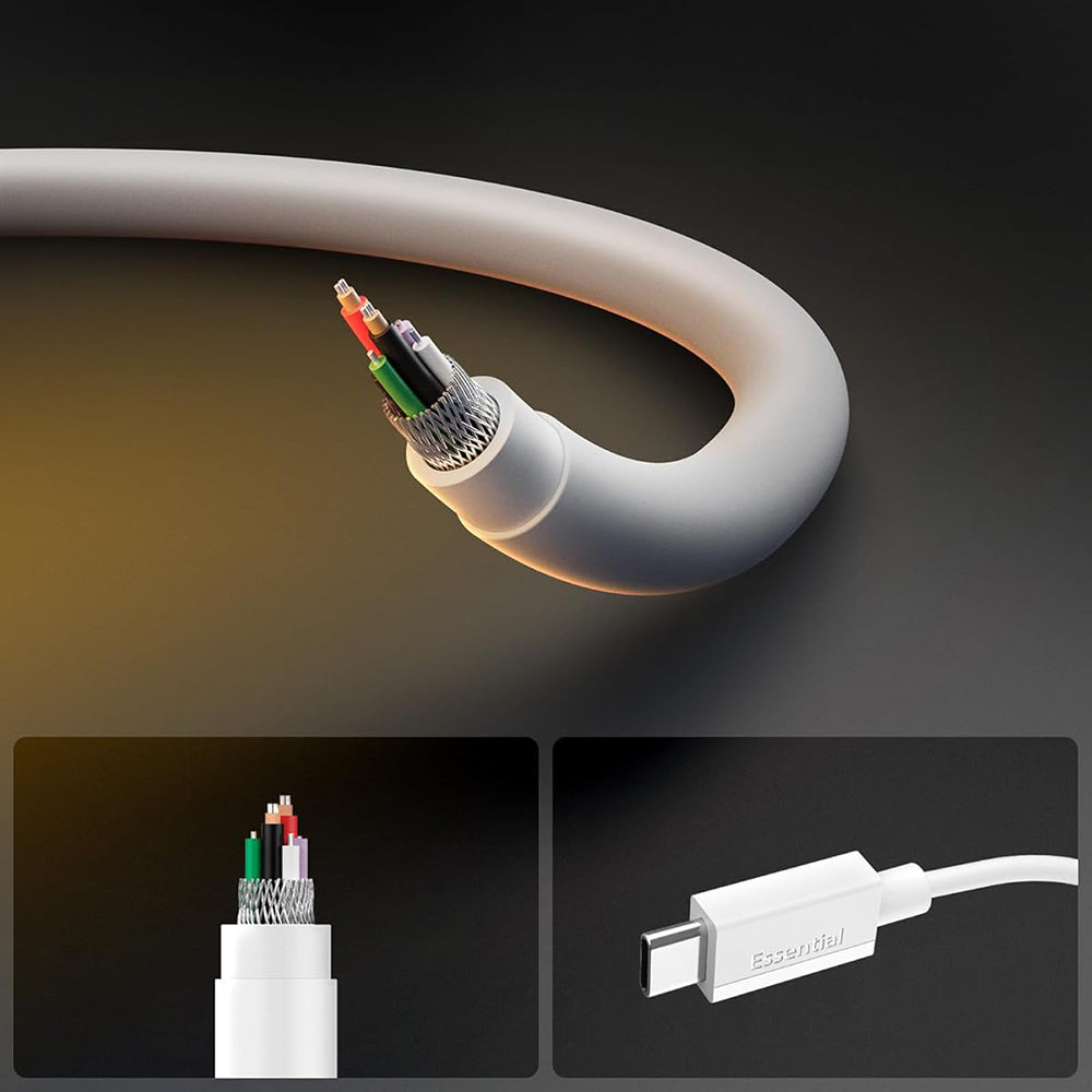 Cablu Date si Incarcare USB-C - USB-C Spigen EB6015CC, 60W, 1.5m, Alb ACA10416