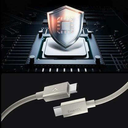 Cablu Date si Incarcare USB-C - USB-C Spigen EB6015CC, 60W, 1.5m, Gri Titan ACA10419