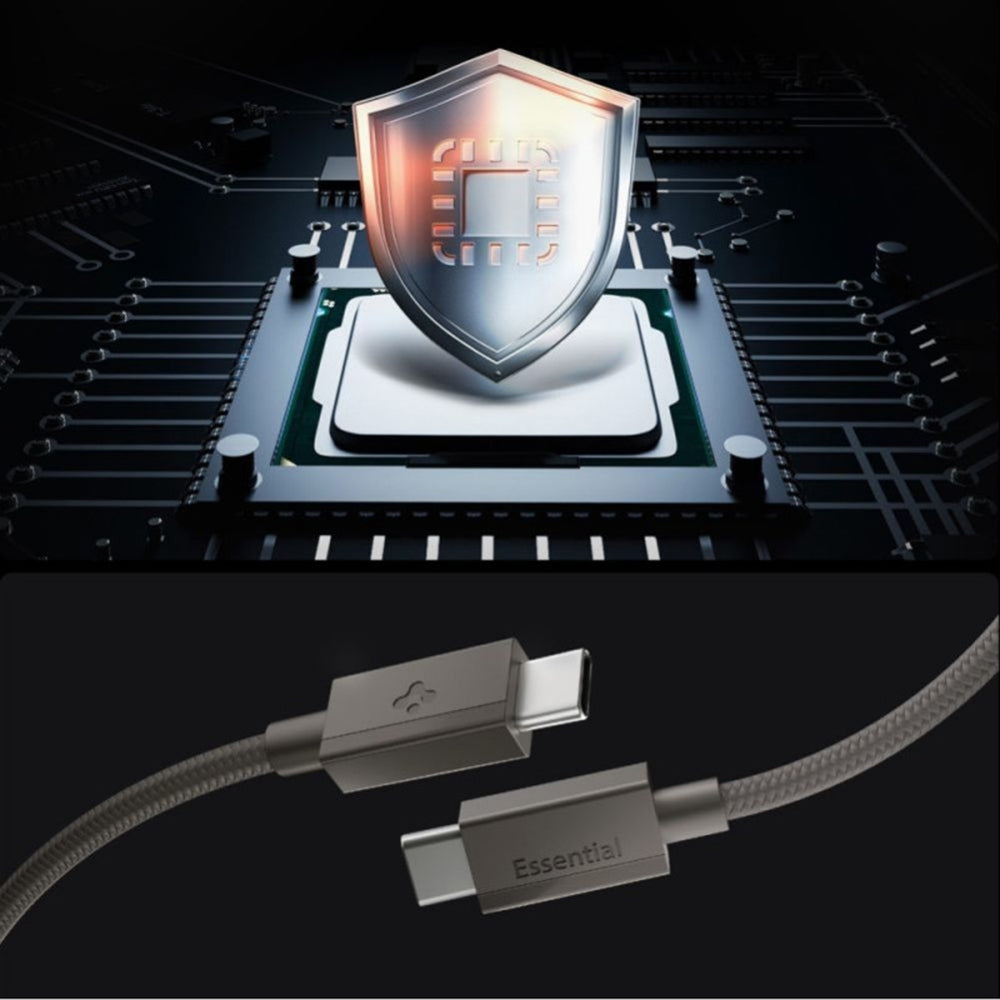 Cablu Date si Incarcare USB-C - USB-C Spigen EB6015CC, 60W, 1.5m, Gri ACA10418