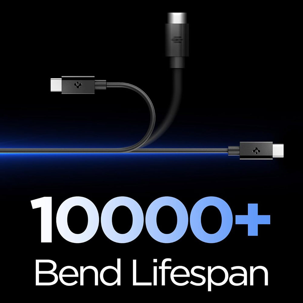 Cablu Date si Incarcare USB-C - USB-C Spigen EB6015CC, 60W, 1.5m, Negru ACA10417