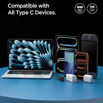 Cablu Date si Incarcare USB-C - USB-C Spigen EB6015CC, 60W, 1.5m, Negru ACA10417