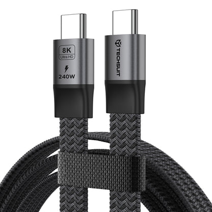 Cablu Date si Incarcare USB-C - USB-C Techsuit ElysiumSync Pro CX1, 240W, 1m, Gri
