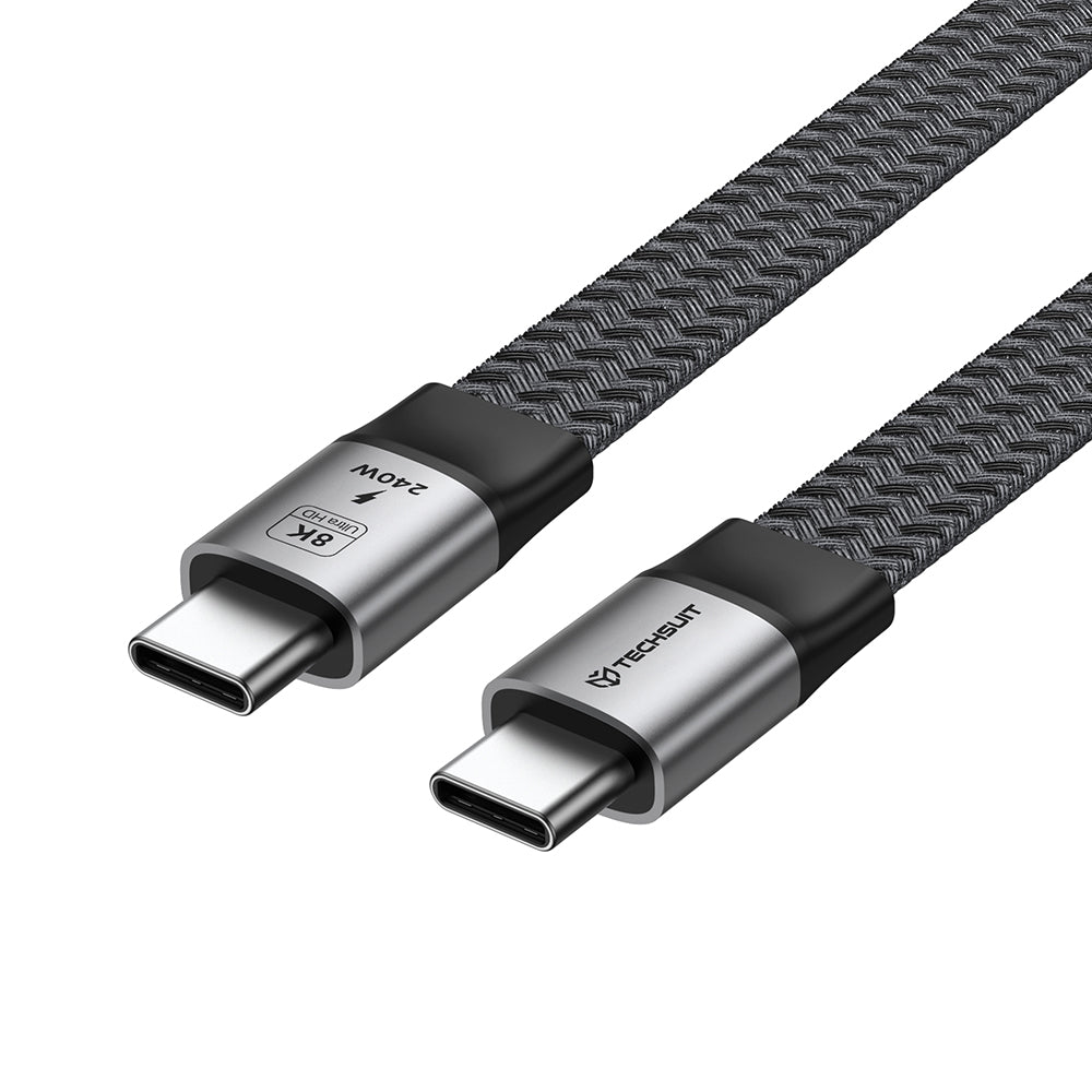 Cablu Date si Incarcare USB-C - USB-C Techsuit ElysiumSync Pro CX1, 240W, 1m, Gri