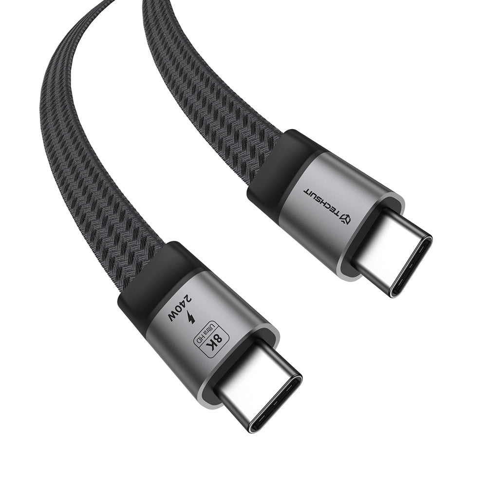 Cablu Date si Incarcare USB-C - USB-C Techsuit ElysiumSync Pro CX1, 240W, 1m, Gri
