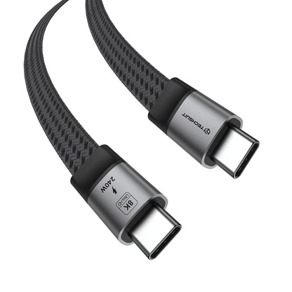 Cablu Date si Incarcare USB-C - USB-C Techsuit ElysiumSync Pro CX1, 240W, 1m, Gri